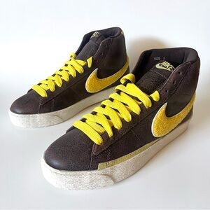 NIKE Blazer High Supreme Baroque Brown Zest Yellow 2007 Size 9 NEW – READ NOTES